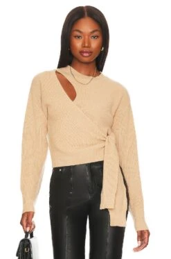 Bellagio Wrap Sweater Camel