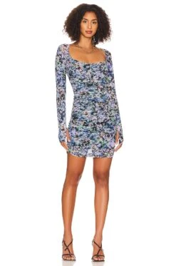 Leona Mini Dress Blue Wildflower