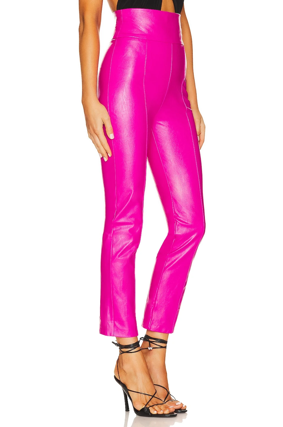 X REVOLVE Romana Pants Hot Pink Leather - Image 2