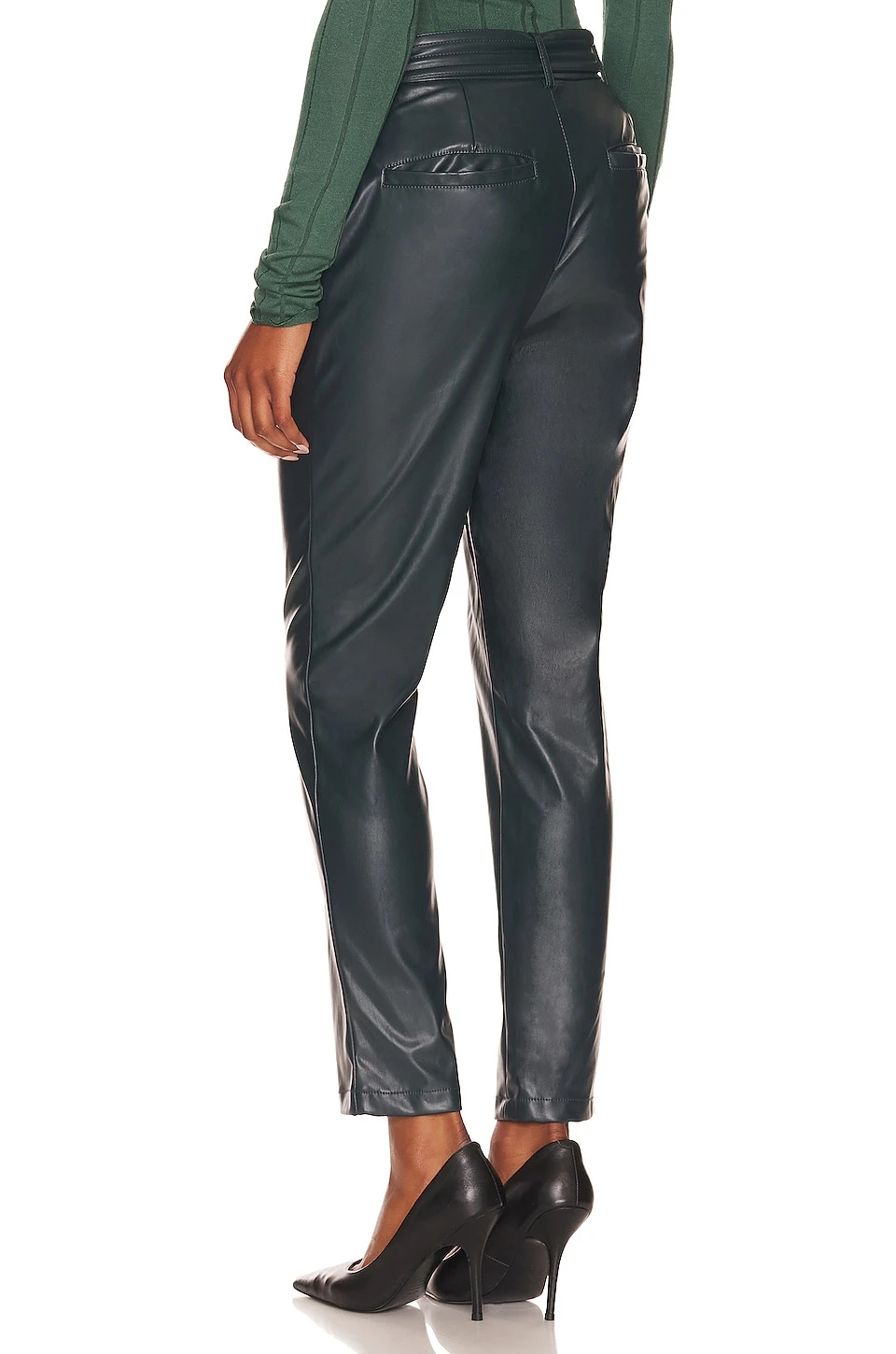 BCBGeneration PANTALÓN DE PIEL SINTÉTICA CON CINTURÓN Emerald - Image 3