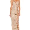 Butterfly Gold Dress Beige