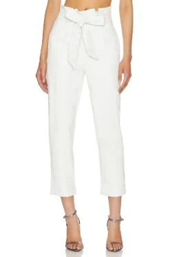 Commando Faux Leather Paperbag Pant White