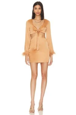 Camila Coelho Krista Mini Dress Soft Gold