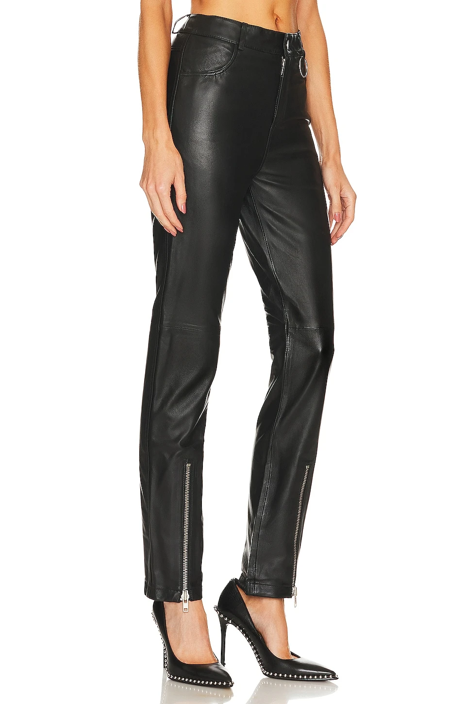 Phoenix Zip Leather Pant Black - Image 2