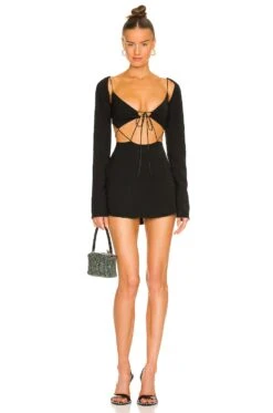 Flore Tie Dress Black