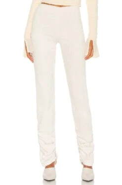 Corduroy Ruched Leggings Cream