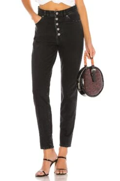 Dr. Denim Nora Straight Leg Retro Black Button Fly