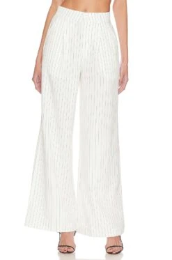 Jolie Suiting Pant White Pin Stripe