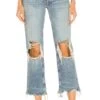 FREE PEOPLE Maggie Mid Rise Straight Leg Jean Aged To Perfection