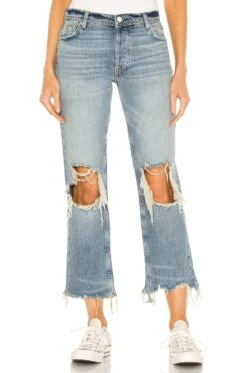 FREE PEOPLE Maggie Mid Rise Straight Leg Jean Aged To Perfection