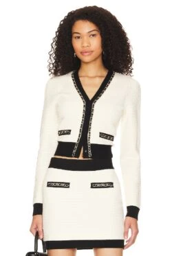 Victoria Chain Cardigan Cream & Black