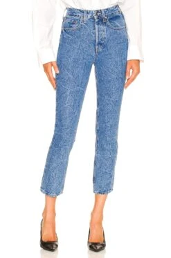 Karolina High Rise Straight Crop Bayside