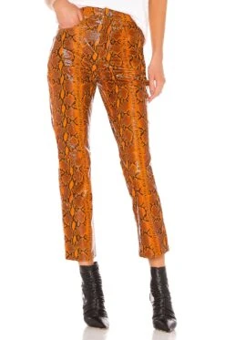 Shiloh Leather Pant Orange Snake