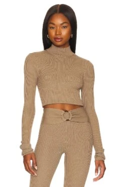 X REVOLVE Marika Mock Neck Sweater Dark Olive