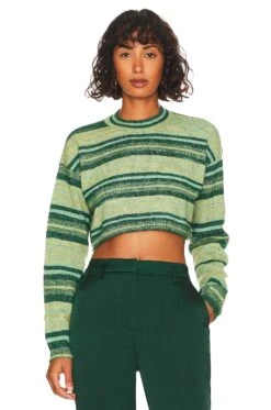 Kinley Cropped Pullover Green Multi