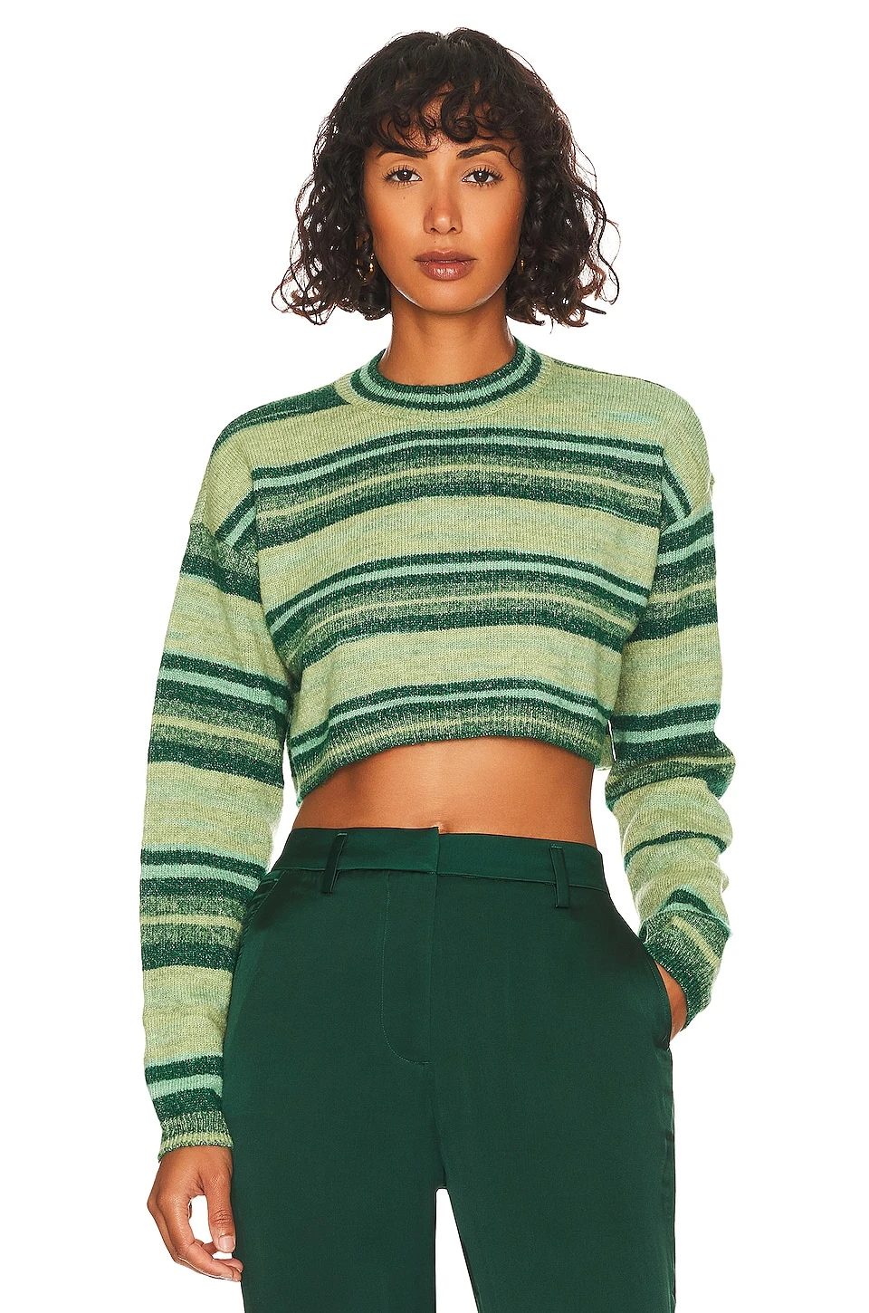 Kinley Cropped Pullover Green Multi