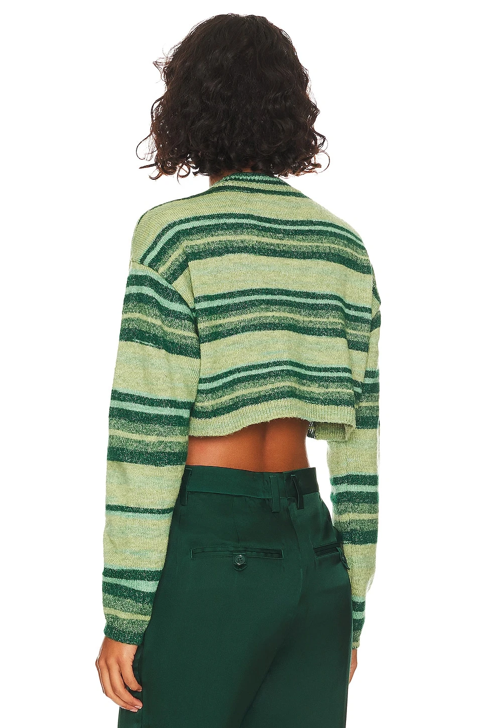 Kinley Cropped Pullover Green Multi - Image 3