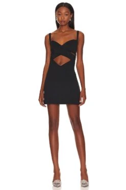Anoush Knit Mini Dress Black