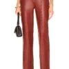 The Kira Leather Pant Burgundy Red