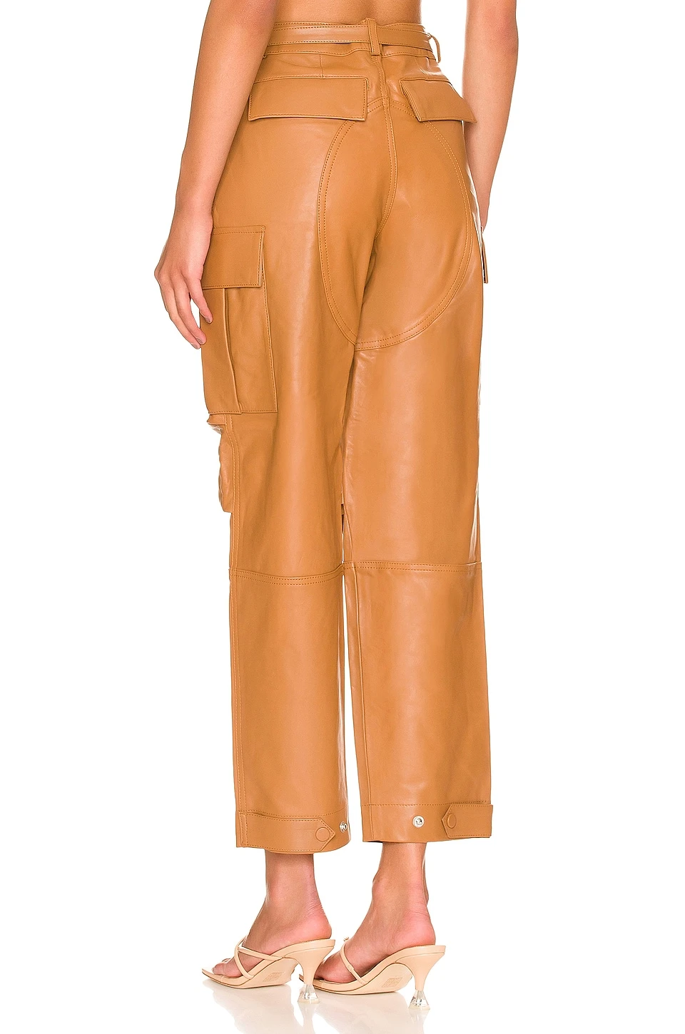The Flo Leather Pant Camel - Image 3
