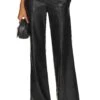 MILLY Nash Faux Leather Leather Pants Black