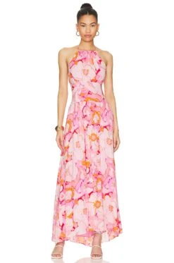Minkpink Josie Halter Maxi Dress Floral