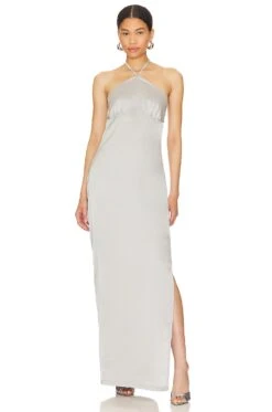 OW Collection Saga Maxi Dress Grey