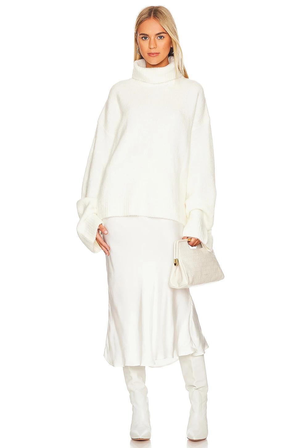 X REVOLVE Cecilia Knit Jumper Cream - Image 4