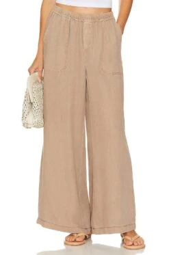 Splendid Angie Crop Palazzo Pant Ash Brown