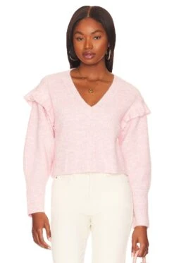 Shanae Ruffle Sweater Pink